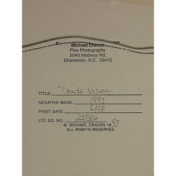 Michael Craven Vtg Photography "Double Vision" 25/350 Signed by Artist. 1997 - Picture 5 of 5